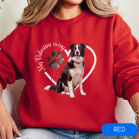 Load image into Gallery viewer, Valentine Border Collie Sweatshirt, Border Collie Mom, Valentine Heart Dog Sweatshirt, Valentine Dog, Gift for Dog Lover, Border Collie
