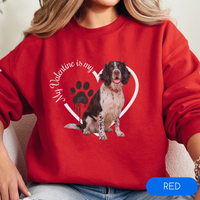 Load image into Gallery viewer, Valentine Springer Spaniel Sweatshirt, Springer Spaniel Mom, Valentine Heart Dog, Valentine Dog Sweatshirt, Gift for Dog Lover

