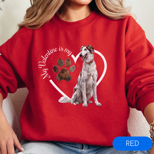 Valentine Borzoi Sweatshirt, Borzoi Mom, Valentine Heart Dog, Valentine Dog Sweatshirt, Gift for Dog Lover