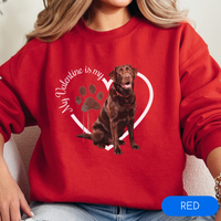 Load image into Gallery viewer, Valentine Chocolate Lab Sweatshirt, Chocolate Lab Mom, Valentine Heart Dog, Valentine Dog Sweatshirt, Gift for Dog Lover
