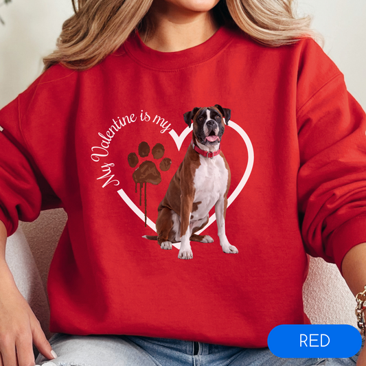 Valentine Boxer Sweatshirt, Boxer Mom, Valentine Heart Dog Sweatshirt, Valentine Dog, Gift for Dog Lover, Boxer