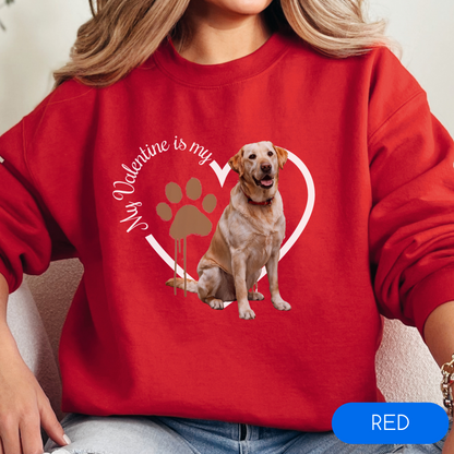Valentine Yellow Lab Sweatshirt, Yellow Lab Mom, Valentine Heart Dog, Valentine Dog Sweatshirt, Gift for Dog Lover