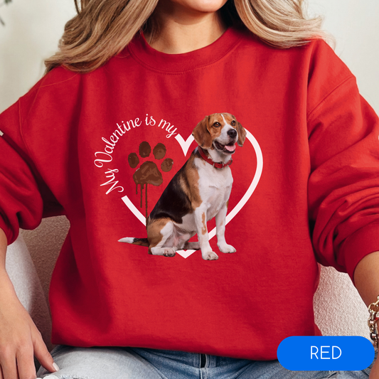 Valentine Beagle Sweatshirt, Beagle Mom, Valentine Heart Dog Sweatshirt, Valentine Dog, Gift for Dog Lover, Beagle