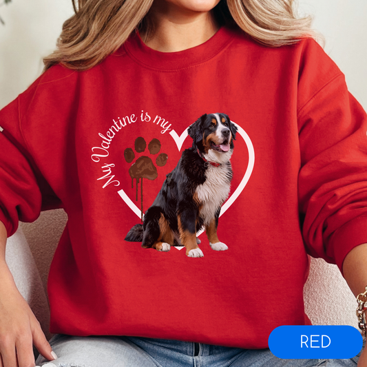 Valentine Bernese Mountain Dog Sweatshirt, Bernese Mom, Valentine Heart Dog, Valentine Dog Sweatshirt, Gift for Dog Lover