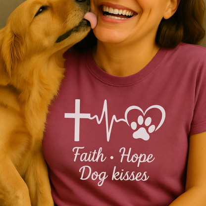 Unisex Garment-Faith Hope Dog Kisses Comfort Colors Shirt