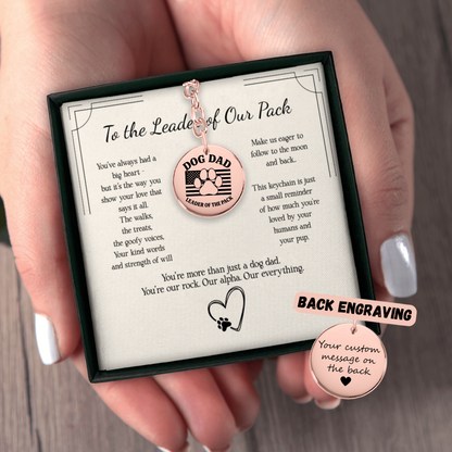 Personalized Dog Dad Leader of the Pack Keychain