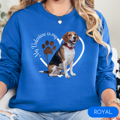 Valentine Beagle Sweatshirt, Beagle Mom, Valentine Heart Dog Sweatshirt, Valentine Dog, Gift for Dog Lover, Beagle