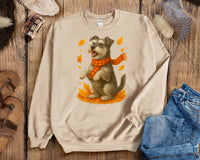 Load image into Gallery viewer, Miniature Schnauzer Autumn Sweatshirt, Cozy Fall Dog Sweater, Schnauzer Lover Apparel, Cute Autumn Dog Tee, Gift for Pet Lovers
