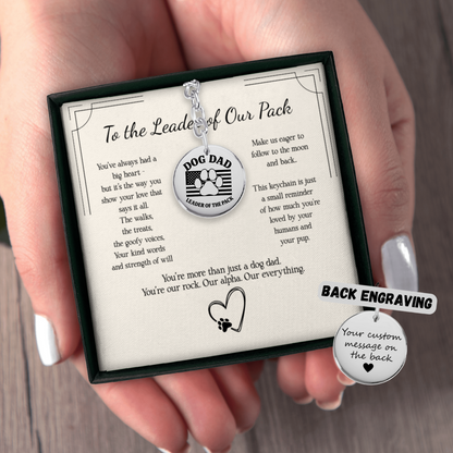Personalized Dog Dad Leader of the Pack Keychain