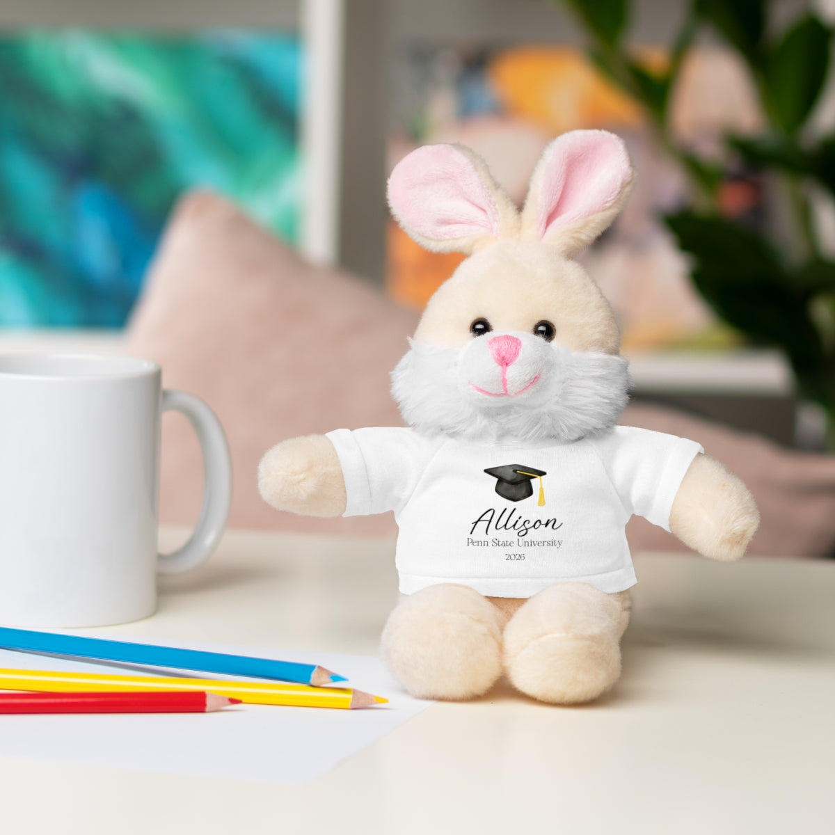 Personalized Graduation Plush Animal – Custom Grad Gift with Name, School & Year