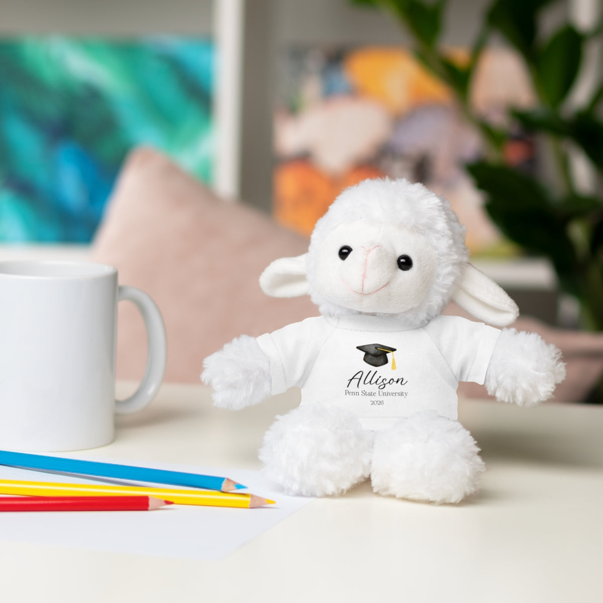 Personalized Graduation Plush Animal – Custom Grad Gift with Name, School & Year