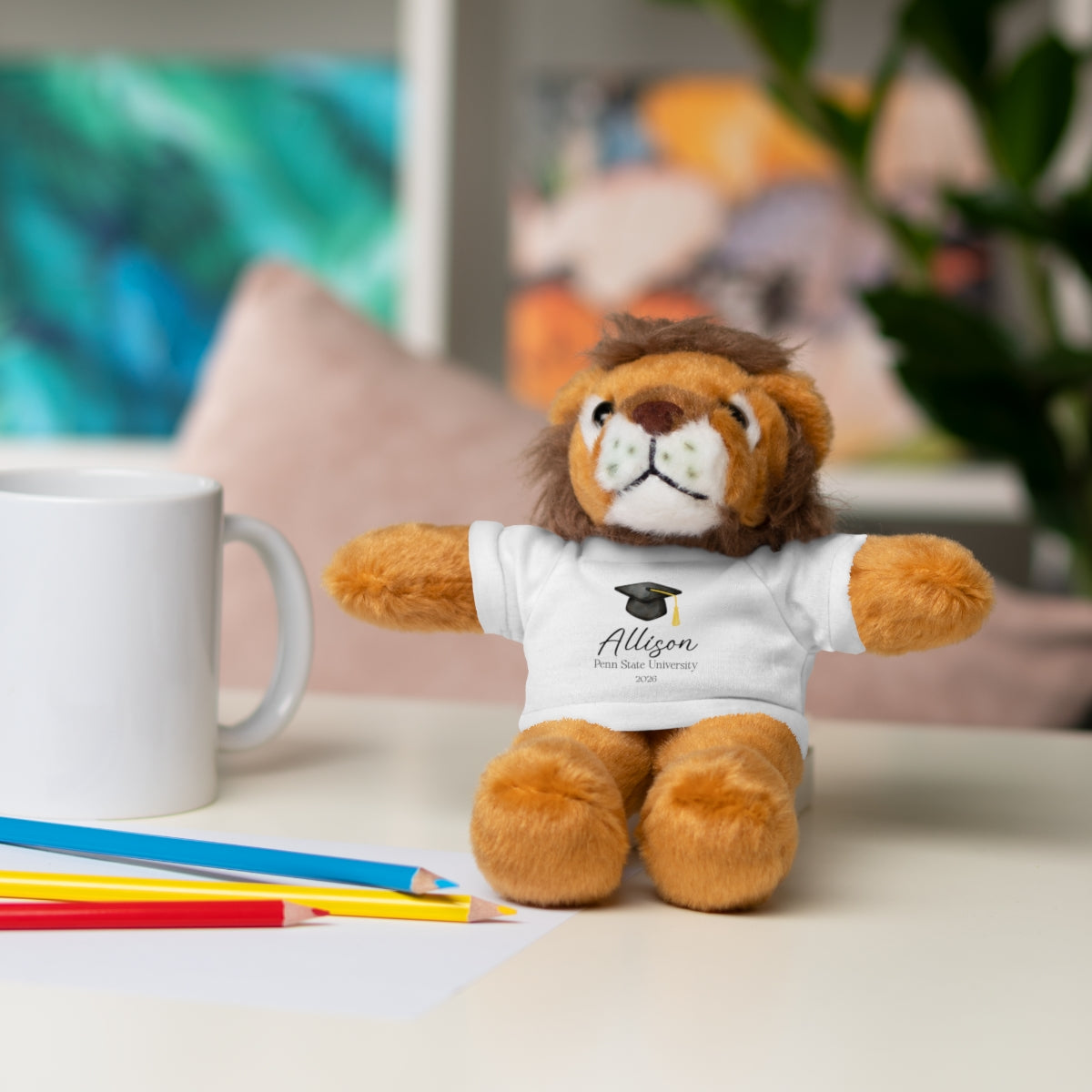 Personalized Graduation Plush Animal – Custom Grad Gift with Name, School & Year