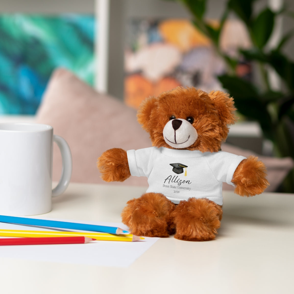 Personalized Graduation Plush Animal – Custom Grad Gift with Name, School & Year