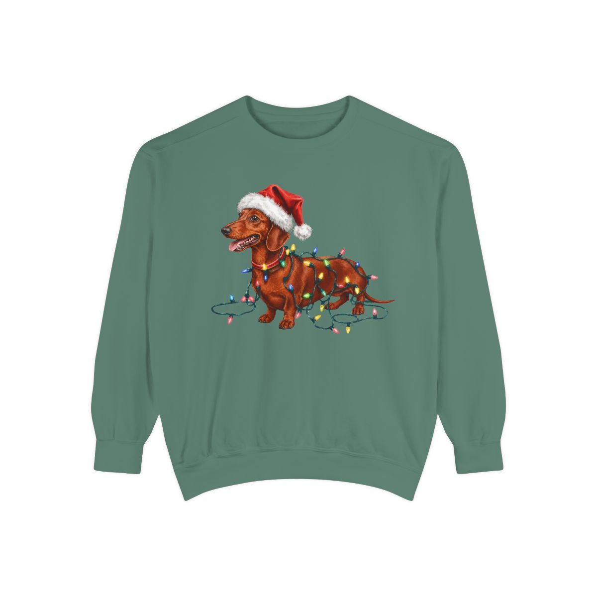 Red Dachshund Christmas Lights Sweatshirt