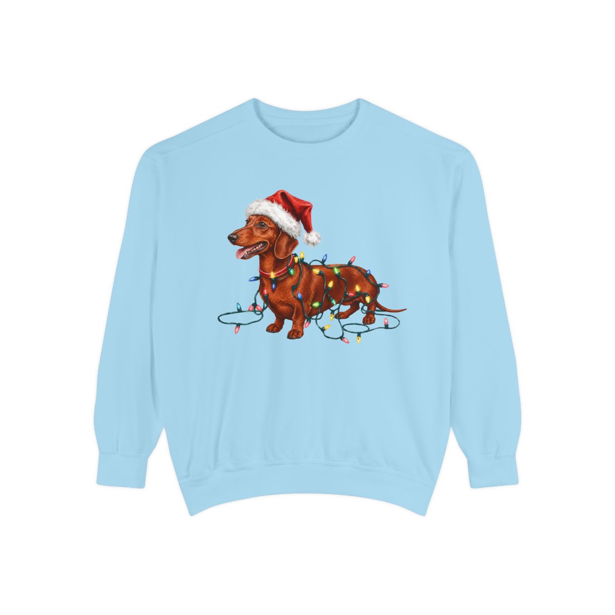 Red Dachshund Christmas Lights Sweatshirt