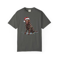 Load image into Gallery viewer, Christmas Chocolate Labrador Shirt, Christmas Lights Dog Tee, Christmas Dog, Lab Mom Tee, Gift for Dog Lover, Chocolate Lab
