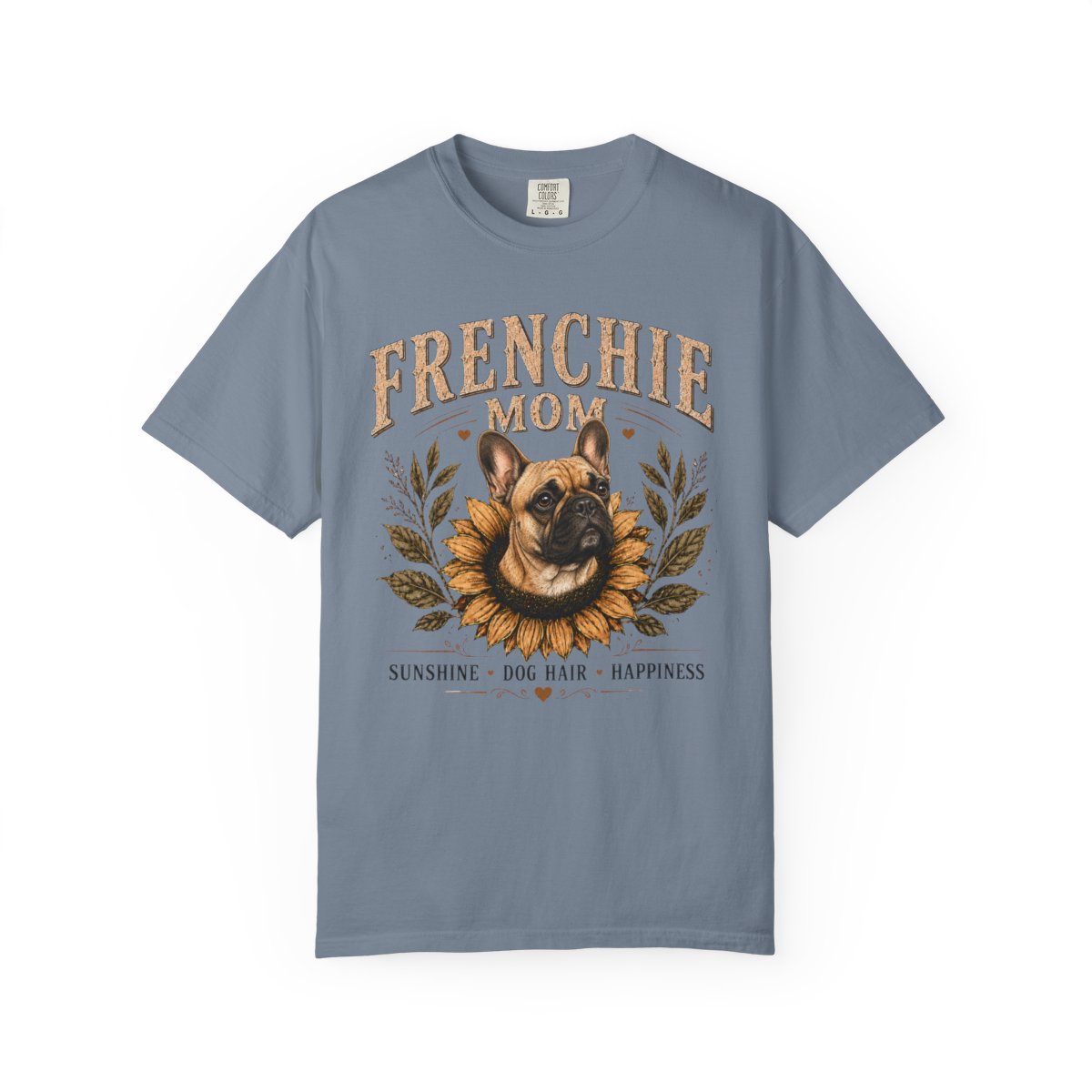 French Bulldog Mom Shirt, Frenchie Sunflower Tee, Vintage French Bulldog Lover Gift