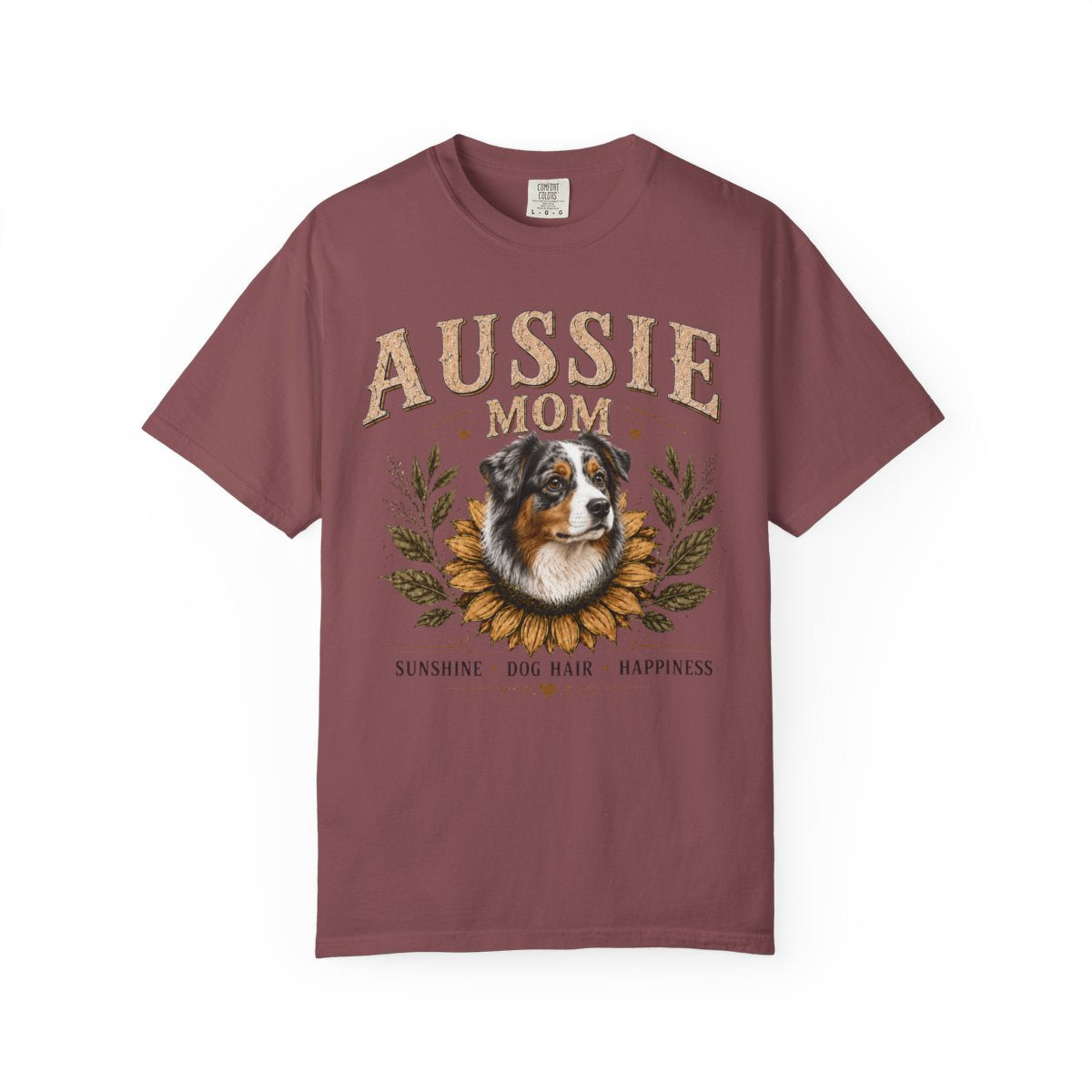 Australian Shepherd Mom Shirt, Aussie Mom Sunflower Tee, Vintage Dog Lover Gift