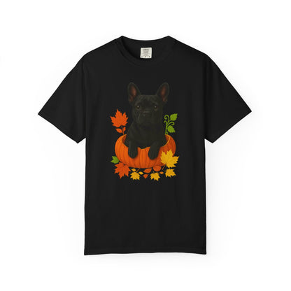 French Bulldog in Pumpkin Fall Shirt, Cute Autumn Frenchie Tee for Dog Moms