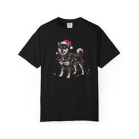 Load image into Gallery viewer, Black Shiba Inu Christmas Lights Shirt, Festive Holiday Tee for Shiba Lovers
