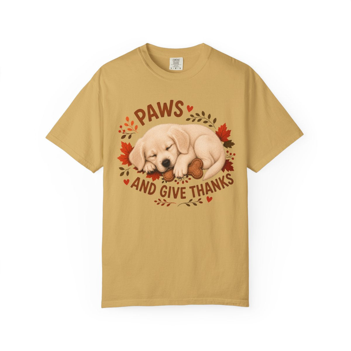 English Cream Golden Retriever Thanksgiving Shirt, Paws Give Thanks Tee, Fall Dog Lover Gift