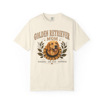 Golden Retriever Mom Shirt, Sunflower Golden Retriever Tee, Vintage Dog Lover Gift