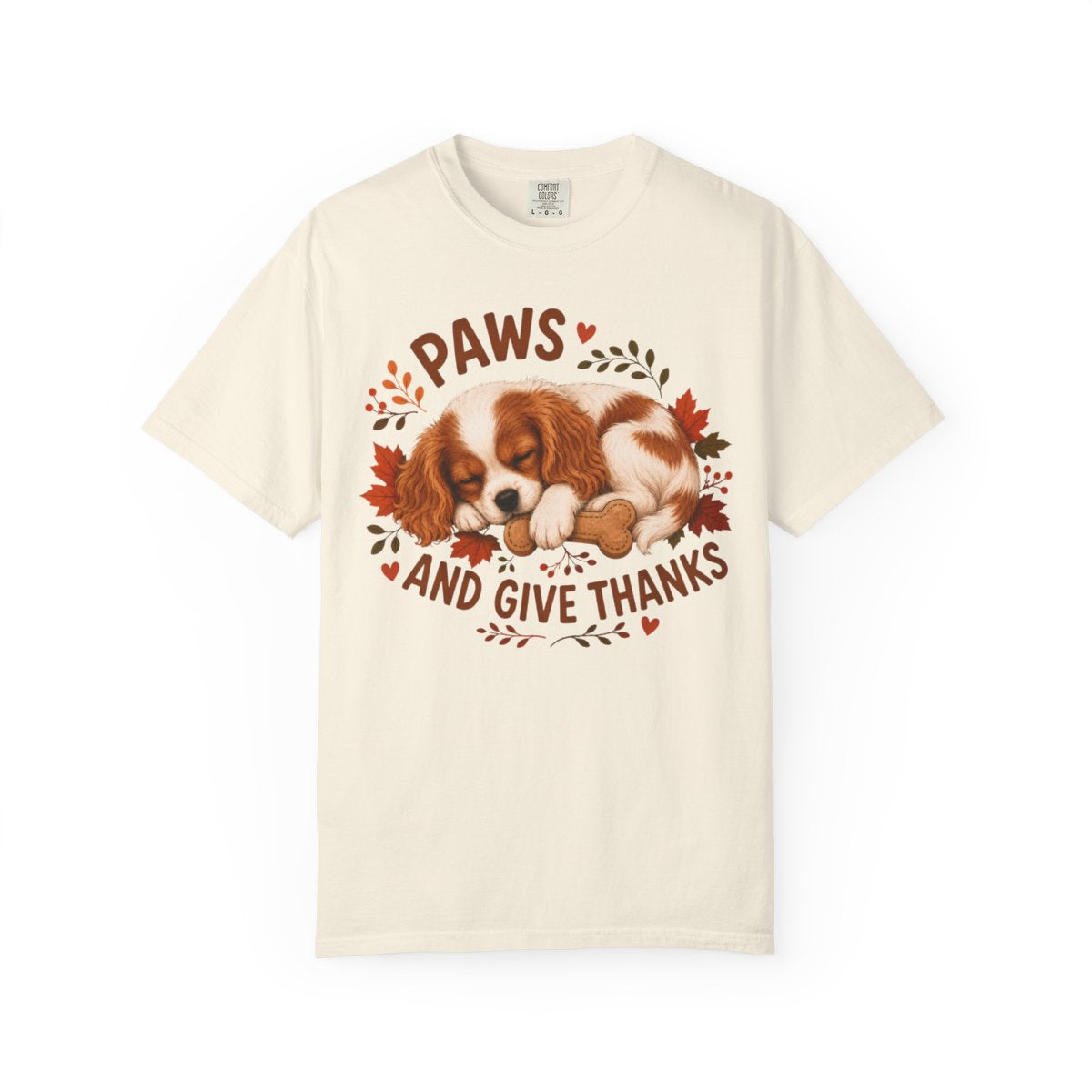 Blenheim Cavalier Thanksgiving Shirt, Paws Give Thanks Tee, Fall Cavalier Dog Lover Gift