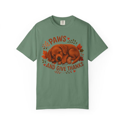 Fox Red Lab Thanksgiving Shirt, Paws Give Thanks Tee, Fall Labrador Retriever Lover Gift