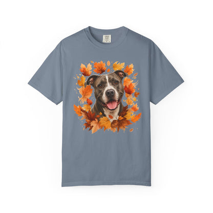 Pitbull Fall Shirt, Autumn Dog Mom Comfort Colors Tee