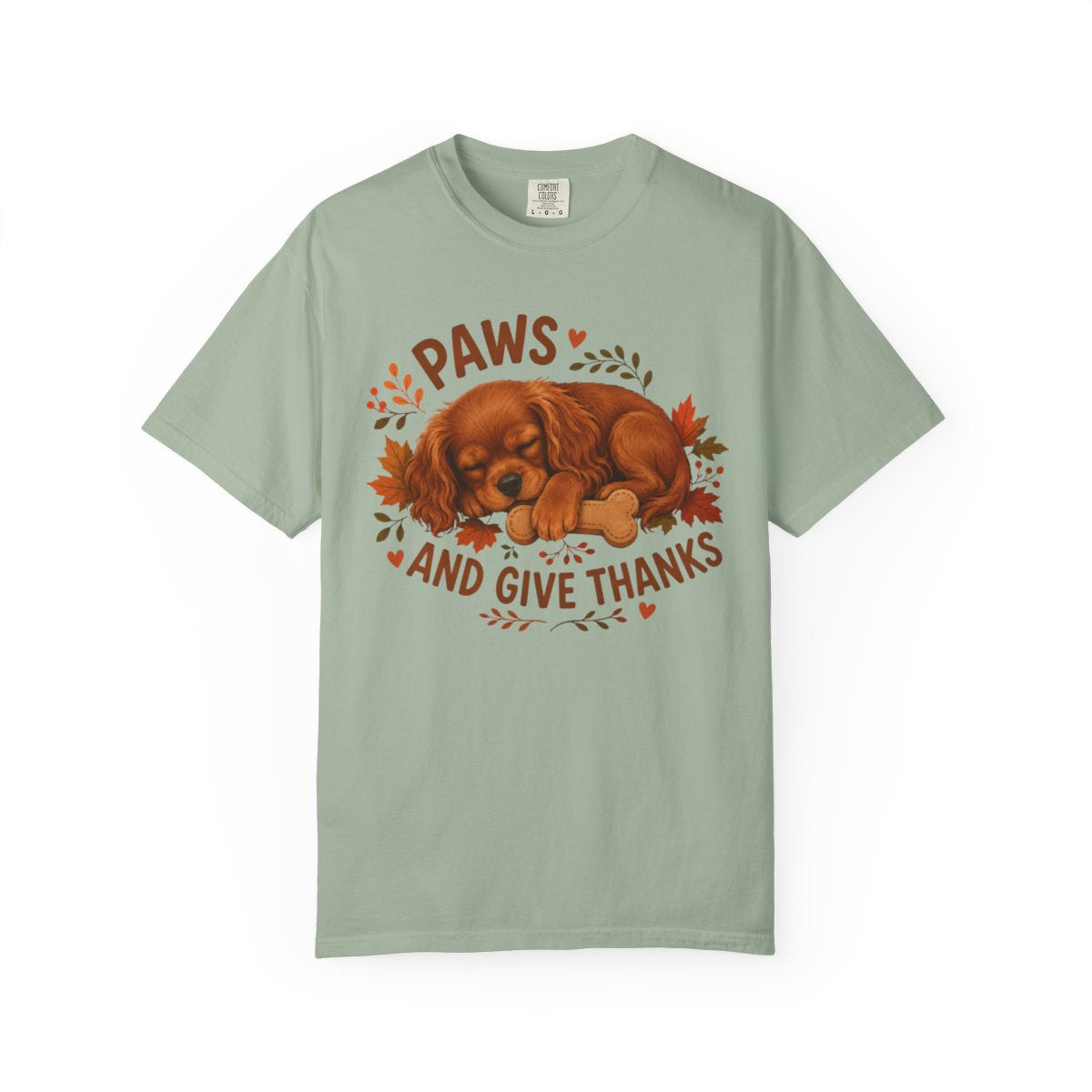 Ruby Cavalier Thanksgiving Shirt, Paws Give Thanks Tee, Fall Cavalier Dog Lover Gift