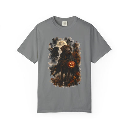 Chocolate Lab Headless Horseman Inspired Halloween Comfort Colors Shirt