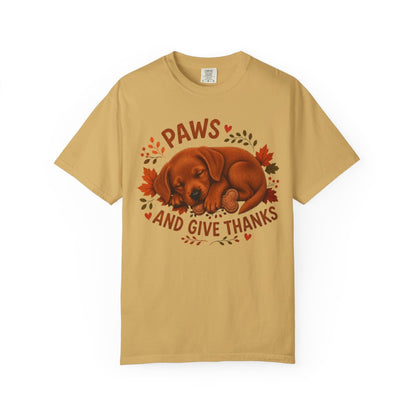 Fox Red Lab Thanksgiving Shirt, Paws Give Thanks Tee, Fall Labrador Retriever Lover Gift