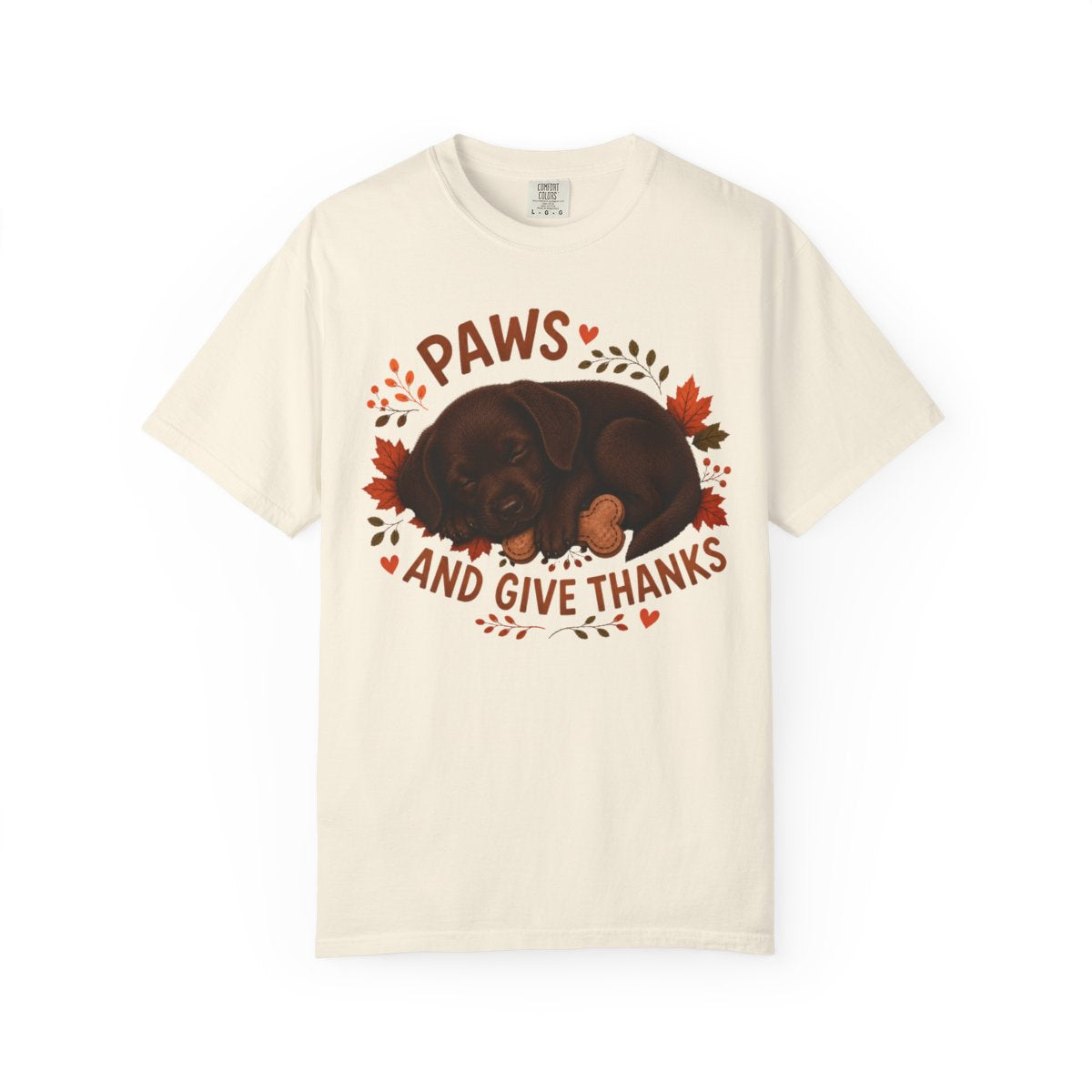 Chocolate Lab Thanksgiving Shirt, Paws Give Thanks Tee, Fall Labrador Retriever Lover Gift
