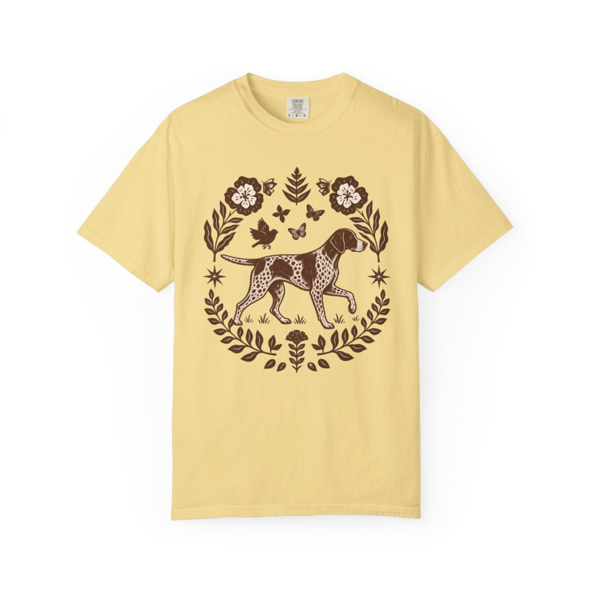 German Shorthaired Pointer Comfort Colors Shirt, Folk Art GSP Tee, Hunting Dog Gift