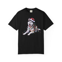 Load image into Gallery viewer, Siberian Husky Christmas Lights Shirt, Festive Holiday Tee for Husky Lovers
