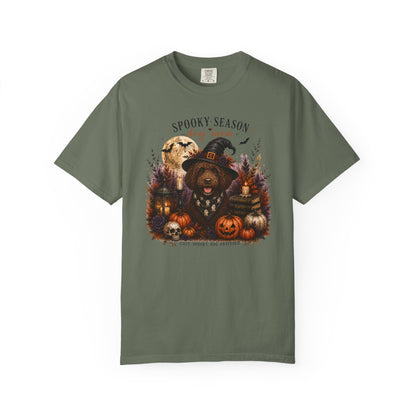Brown Portuguese Water Dog Spooky Season Dog Mom Halloween Shirt
