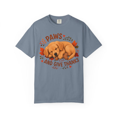 Golden Retriever Thanksgiving Shirt, Paws Give Thanks Tee, Fall Golden Retriever Lover Gift