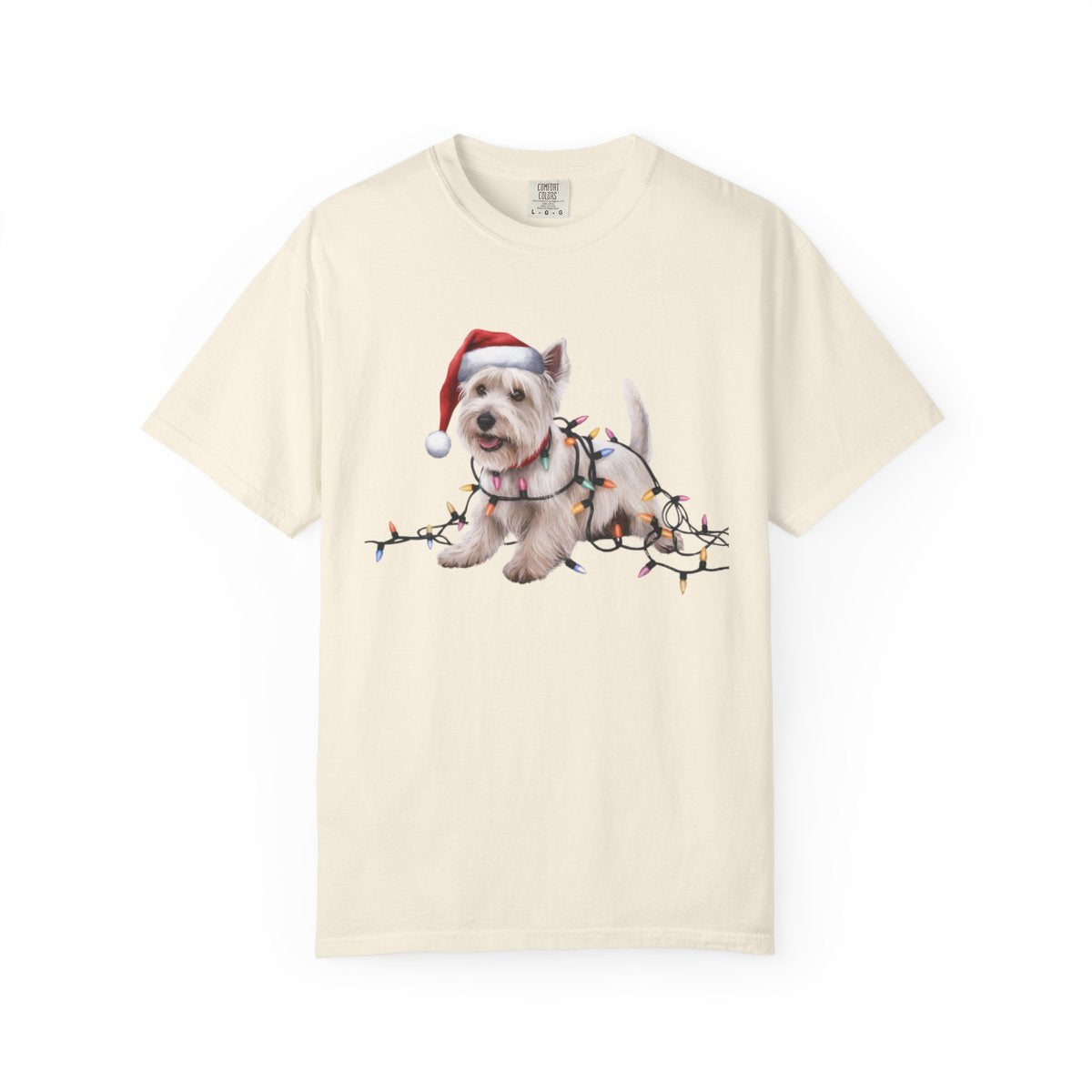 West Highland Terrier Christmas Lights Shirt, Festive Holiday Tee for Westie Lovers