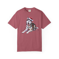 Load image into Gallery viewer, Siberian Husky Christmas Lights Shirt, Festive Holiday Tee for Husky Lovers
