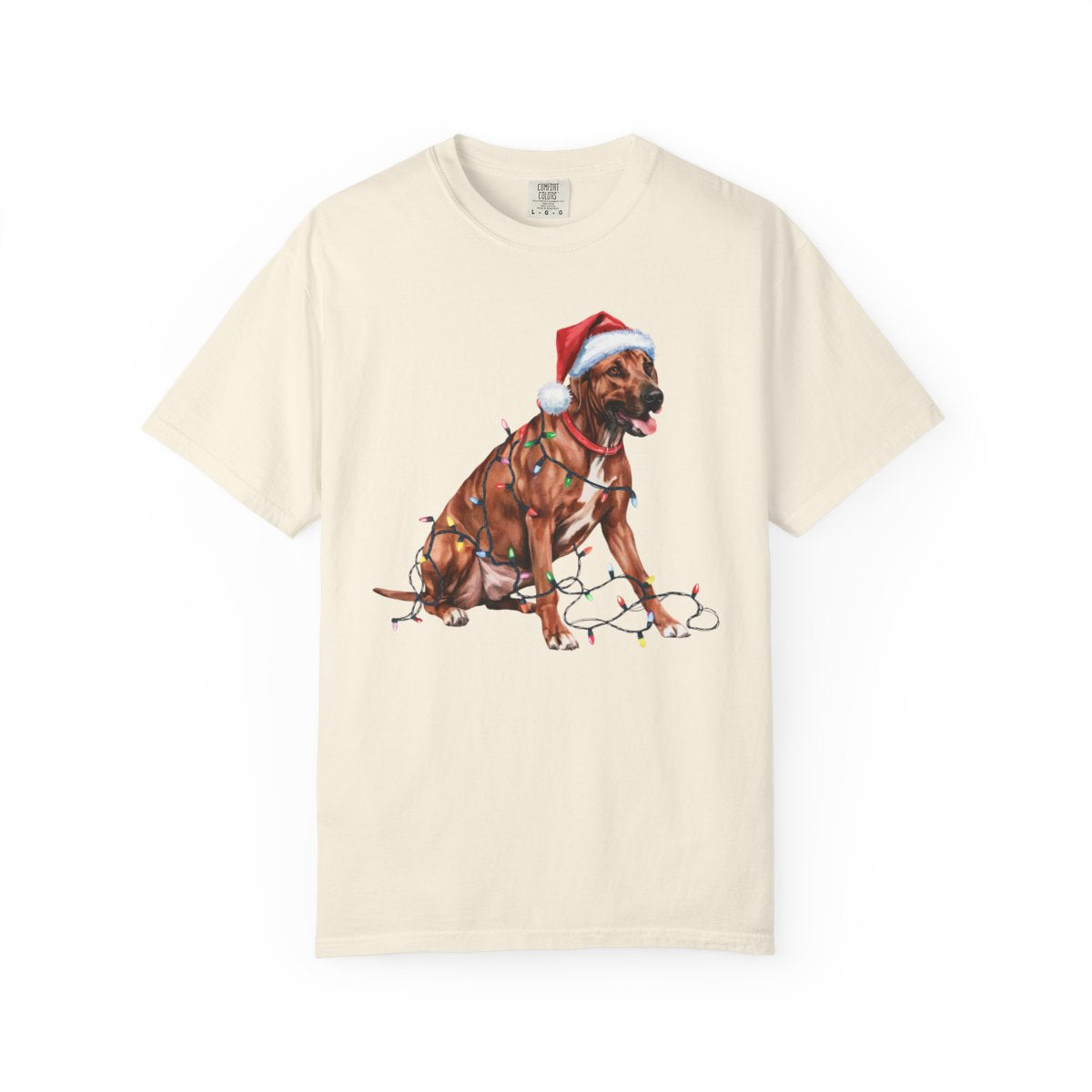 Rhodesian Ridgeback Christmas Lights Shirt, Festive Holiday Tee for Ridgeback Fans