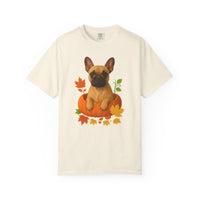 Load image into Gallery viewer, Fawn French Bulldog in Pumpkin Fall Shirt, Cute Autumn Dog Tee for Frenchie Lovers
