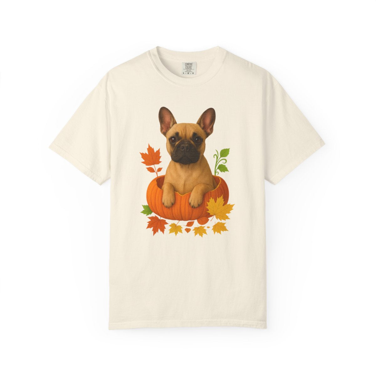 Fawn French Bulldog in Pumpkin Fall Shirt, Cute Autumn Dog Tee for Frenchie Lovers