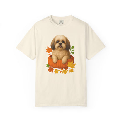 Shih Tzu Pumpkin Shirt, Cute Fall Dog Lover Tee on Comfort Colors 1717