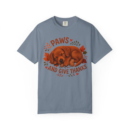 Fox Red Lab Thanksgiving Shirt, Paws Give Thanks Tee, Fall Labrador Retriever Lover Gift