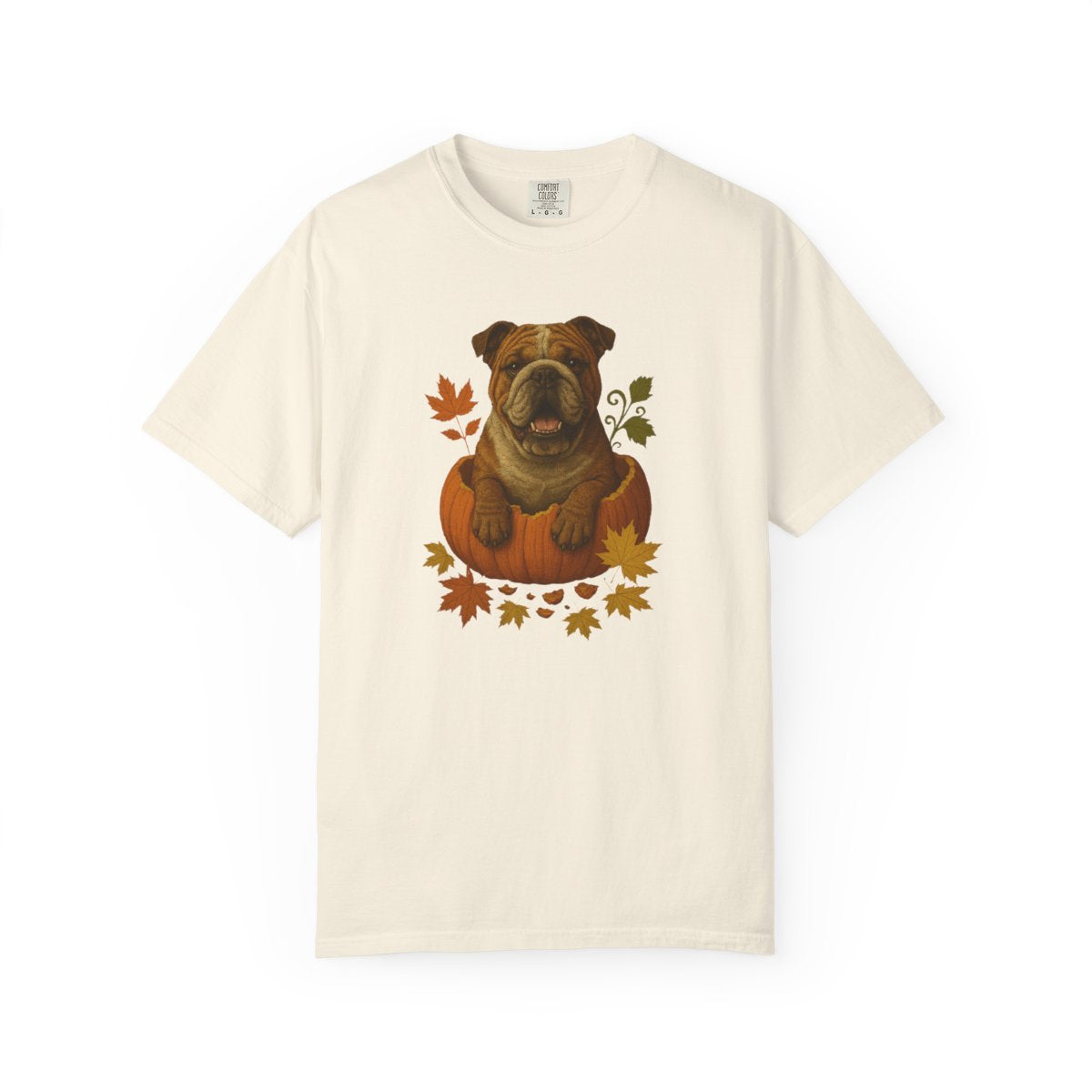 Bulldog Pumpkin Fall T-Shirt, Cute Autumn Dog Lover Tee & Thanksgiving Gift
