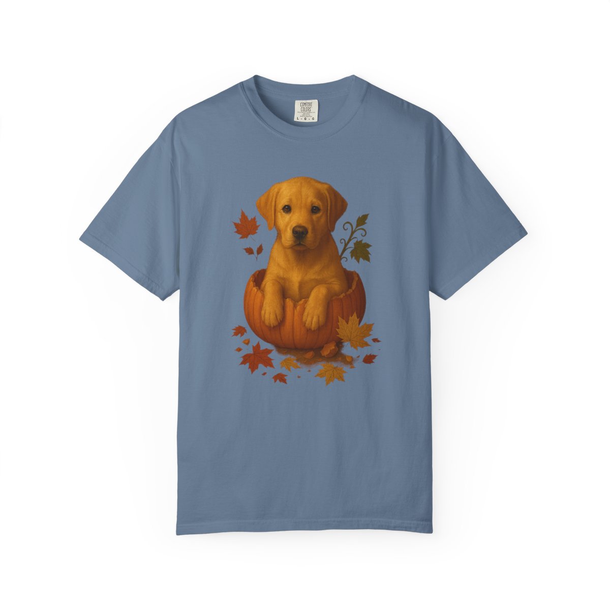 Yellow Lab in Pumpkin Fall Dog Lover Shirt, Cute Autumn Labrador Tee for Dog Moms