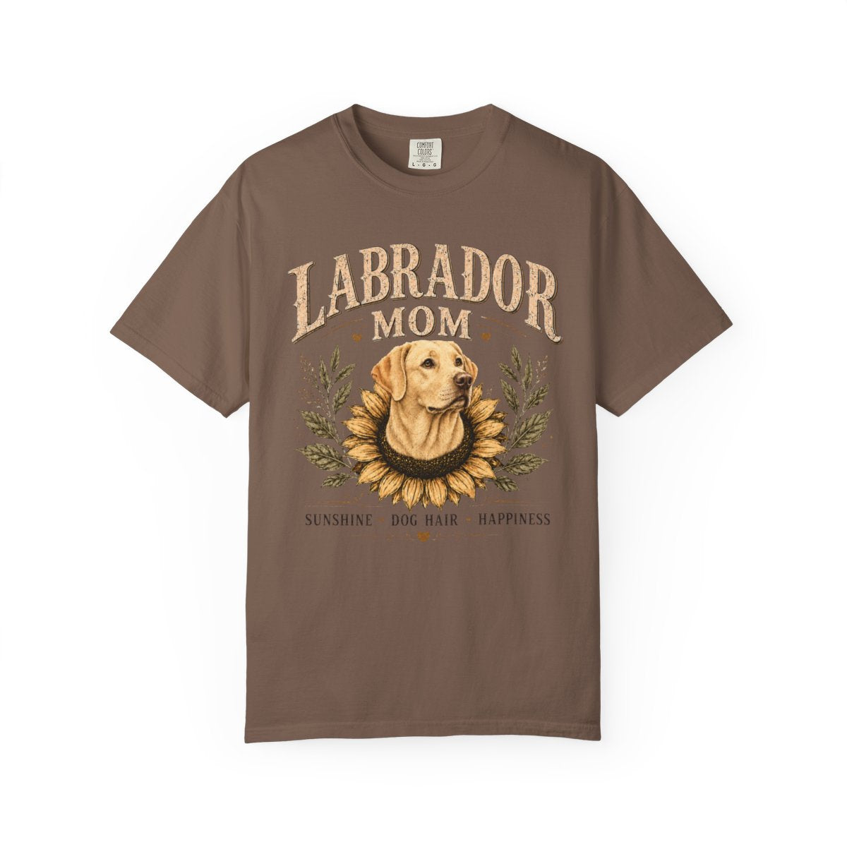 Yellow Lab Mom Shirt, Labrador Retriever Sunflower Tee, Vintage Dog Lover Gift