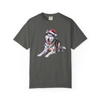 Load image into Gallery viewer, Siberian Husky Christmas Lights Shirt, Festive Holiday Tee for Husky Lovers
