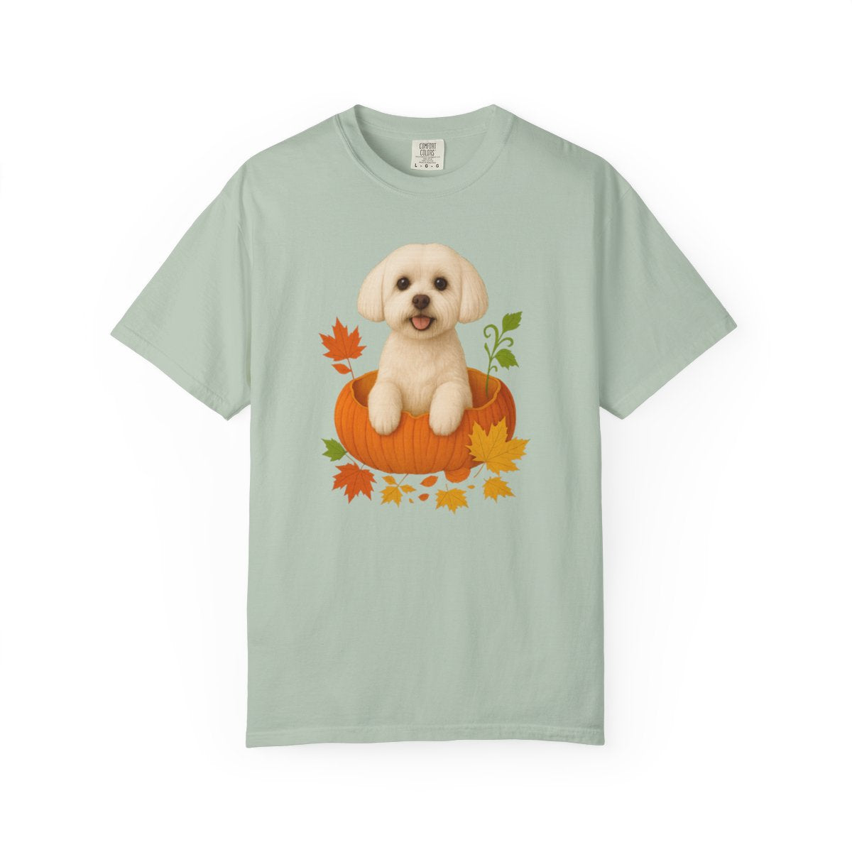 Maltese in Pumpkin Fall Shirt, Cute Autumn Dog Tee for Maltese Moms and Pet Lovers