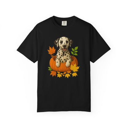 Dalmatian Pumpkin Shirt, Cute Fall Dog Lover Tee on Comfort Colors 1717